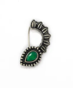 Glamaya Intricate Oxidised German Silver Droplets Nose Pin For Women 2 GLAM-EN-OX-2-882204-5-5