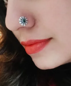 Glamaya Floral Stone Wired Nose Pin: Premium Quality Oxidised Beauty 14 GLAM-NP-ST-2F5-217498-9-2 Glamaya Floral Stone Wired Nose Pin: Premium Quality Oxidised Beauty 14 GLAM-NP-ST-2F5-217498-9-2