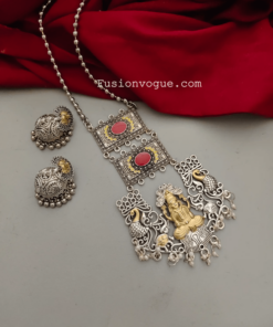 Glamaya Exquisite Two Tone Long Temple Jewelry Set 1 GLAM-CN-TT-21F7-371609-33-6