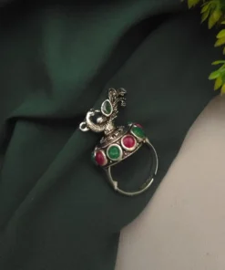 Glamaya Peacock Design Adjustable Multi Ring For Trendy Women 1 GLAM-RI-OX-15-587127-32-2