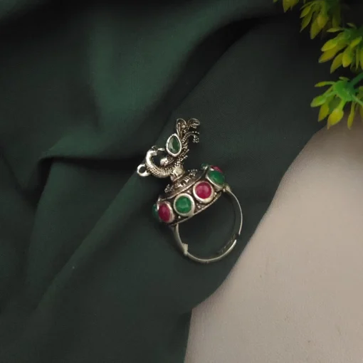 Glamaya Peacock Design Adjustable Multi Ring For Trendy Women 1 GLAM-RI-OX-15-587127-32-2