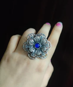 Glamaya Stylish Adjustable Oxidised Silver Finger Ring - Trendy Women's Accessory 1 GLAM-RI-OX-6F4-892793-11-7