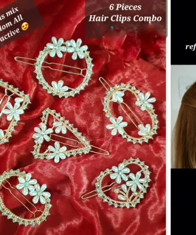 Glamaya Trendy Pearl Hair Clips: 6-piece Combo Set 1 GLAM-CH-PE-60-813968-89-2