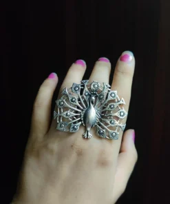 Glamaya Stylish Adjustable German Silver Ring: Trendy & Elegant Choice! 1 GLAM-RI-OX-6F4-167818-11-7