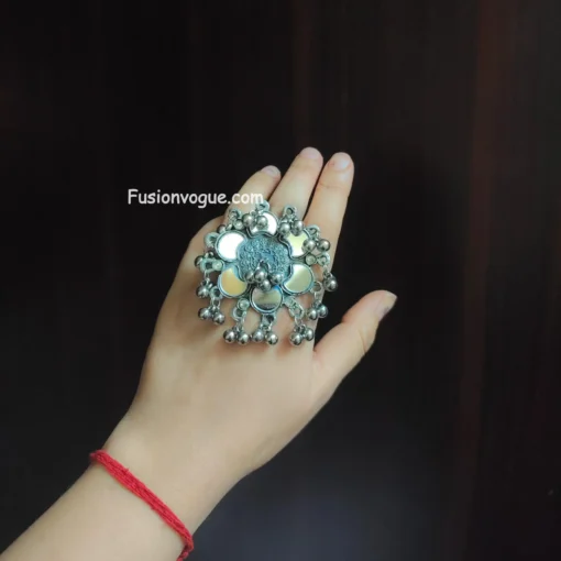 Glamaya Ethnic Afghan Mirror Adjustable Finger Ring: Unique Women’s Fashion 2 GLAM-RI-MI-40-764227-71-2 Glamaya Ethnic Afghan Mirror Adjustable Finger Ring: Unique Women's Fashion 2 GLAM-RI-MI-40-764227-71-2