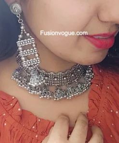 Glamaya Exquisite Oxidised Jhumki Choker Set 2 GLAM-CN-OX-30-169897-49-5