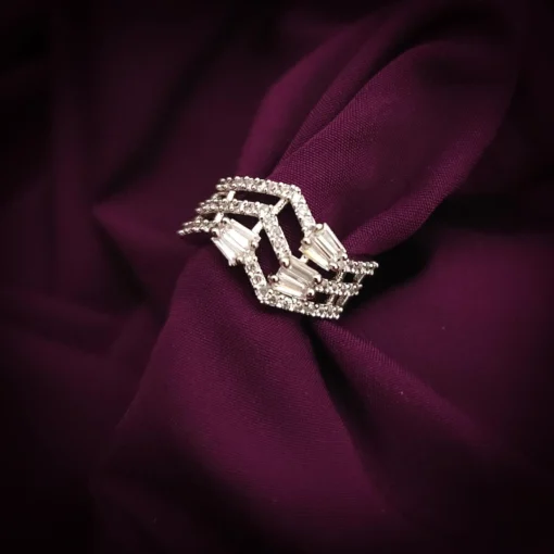 Glamaya Sparkling Mayra Cz Adjustable Ring: Trendy Style For Women 1 GLAM-RI-CZ-15F7-675596-25-7