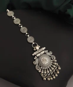 Glamaya Exquisite Oxidised Maangtikka For Weddings & Ethnic Wear 1 GLAM-HA-OX-5F7-609864-11-7