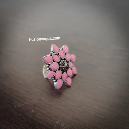 Glamaya Pink Stone Adjustable Ring - Buy 2 Get 1 Free Deal! 1 GLAM-RI-ST-3F8-760151-8-8
