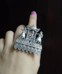 Glamaya Chic Adjustable German Silver Finger Ring For Women 1 GLAM-RI-OX-6F4-477906-11-7