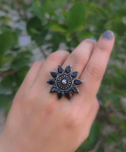Glamaya Black Stone Adjustable Ring Set: Buy 2 Get 1 Free 2 GLAM-RI-ST-3F8-335389-8-8