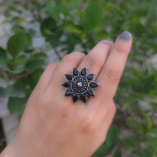 Glamaya Black Stone Adjustable Ring Set: Buy 2 Get 1 Free 2 GLAM-RI-ST-3F8-335389-8-8 Glamaya Black Stone Adjustable Ring Set: Buy 2 Get 1 Free 2 GLAM-RI-ST-3F8-335389-8-8