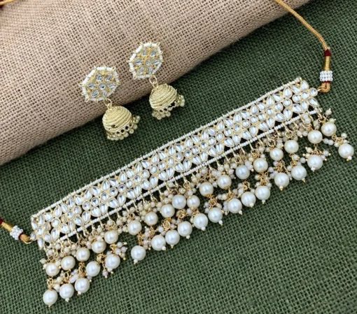 Glamaya Pearl Kundan Festival Choker Set 1 GLAM-CN-PE-232F5-339189-290-2