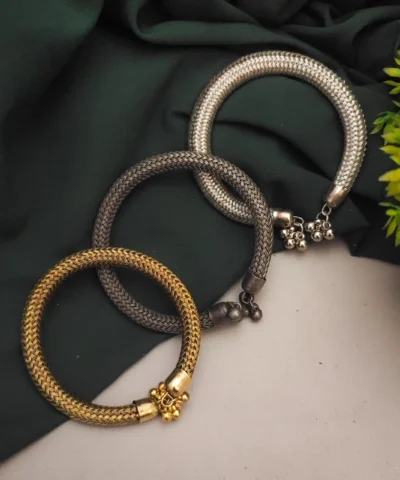 Glamaya Stylish Oxidised 3 Pc Bracelet Set - Adjustable & Affordable 1 GLAM-CB-BP-15F7-316753-25-7