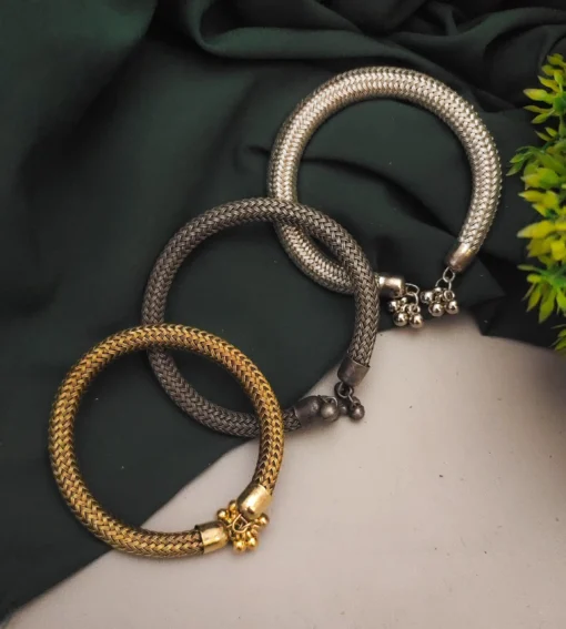 Glamaya Stylish Oxidised 3 Pc Bracelet Set - Adjustable & Affordable 1 GLAM-CB-BP-15F7-316753-25-7