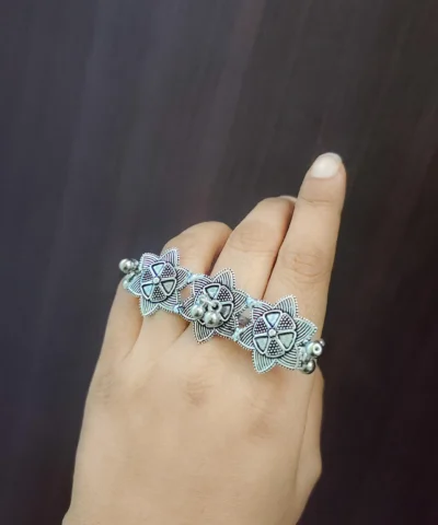 Glamaya Adjustable Oxidised Trendy Finger Ring: Stylish Fashion Statement 2 GLAM-RI-OX-5F6-277664-10-9