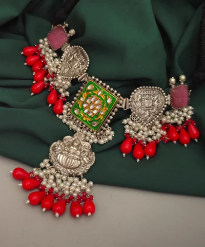 Glamaya Stunning 925 Silver Choker Necklace - Exclusive 13" Fusion Design 2 GLAM-NE-OX-80-816835-110-10