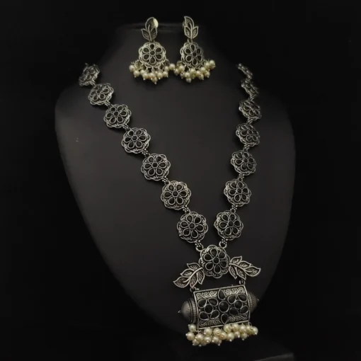 Glamaya Black Oxidized Silver Look Necklace Set - Trendy Antique Combo 1 GLAM-CN-OX-74-818133-110-5