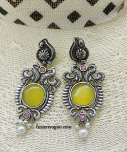 Glamaya Dazzling Monalisa Stone Silver Earrings For Women! 1 GLAM-ER-ST-55-476454-75-4