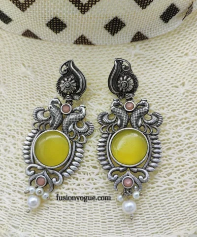 Glamaya Dazzling Monalisa Stone Silver Earrings For Women! 1 GLAM-ER-ST-55-476454-75-4
