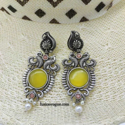 Glamaya Dazzling Monalisa Stone Silver Earrings For Women! 1 GLAM-ER-ST-55-476454-75-4