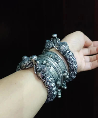 Glamaya Chic Elephant Bangles Trio 2 GLAM-CB-OX-75F7-285631-150-7