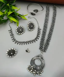 Glamaya Stylish Affordable Oxidized Silver Combos 1 GLAM-CS-OX-140-187217-215-2