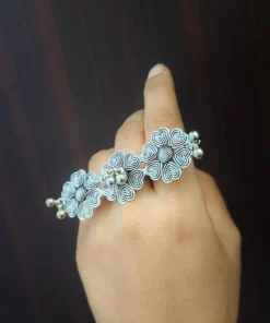 Glamaya Stylish Adjustable Oxidised Finger Ring For Trendy Girls 2 GLAM-RI-OX-10-589600-18-5