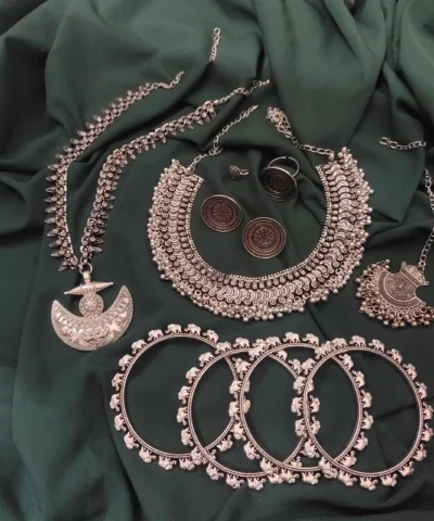 Glamaya Chic Oxidised Necklace Combo Set - Affordable Elegance! 1 GLAM-CN-OX-55-337501-105-10