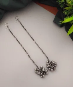Glamaya Trendy Oxidised Chain Ghungroo Tassle Earrings: Shop Online For Women 1 GLAM-ER-OX-10-765623-18-5