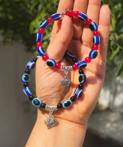 Glamaya Adjustable Evil Eye Couple Bracelet: Stylish Combo Set For Women 1 GLAM-CB-OX-50-689445-82-2