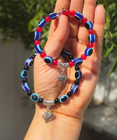 Glamaya Adjustable Evil Eye Couple Bracelet: Stylish Combo Set For Women 1 GLAM-CB-OX-50-689445-82-2