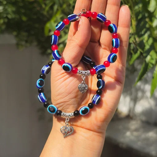 Glamaya Adjustable Evil Eye Couple Bracelet: Stylish Combo Set For Women 1 GLAM-CB-OX-50-689445-82-2