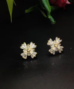 Glamaya Sparkling Gold Cz Stud Earrings: Affordable Charm 1 GLAM-ER-CZ-28-350140-42-5