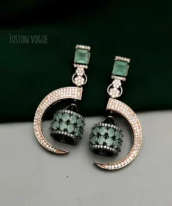 Glamaya Dazzling Moon & Monalisa Stone Earrings: Perfect For Women & Girls 15-45 1 GLAM-ER-CZ-45-692767-55-10