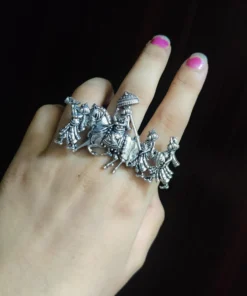 Glamaya Stylish Adjustable German Silver Ring For Women & Girls 1 GLAM-RI-OX-6F4-531079-11-7