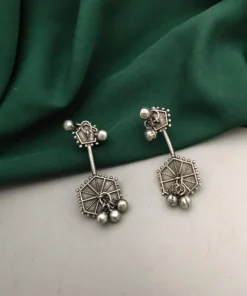 Glamaya Chic Brass Silver Lookalike Stud Earrings For Women 1 GLAM-ER-BR-40-791696-71-2