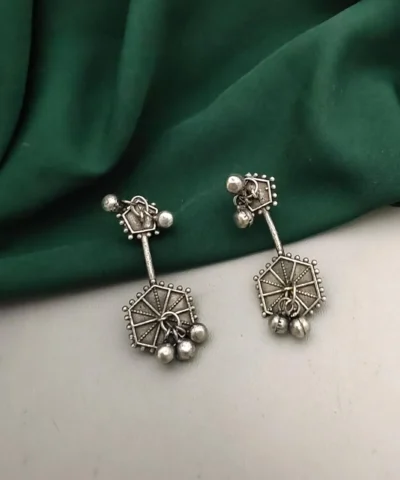 Glamaya Chic Brass Silver Lookalike Stud Earrings For Women 1 GLAM-ER-BR-40-791696-71-2