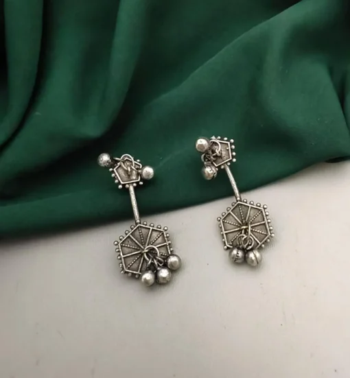 Glamaya Chic Brass Silver Lookalike Stud Earrings For Women 1 GLAM-ER-BR-40-791696-71-2