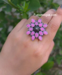 Glamaya Pink Stone Adjustable Ring - Buy 2 Get 1 Free Deal! 2 GLAM-RI-ST-3F8-760151-8-8