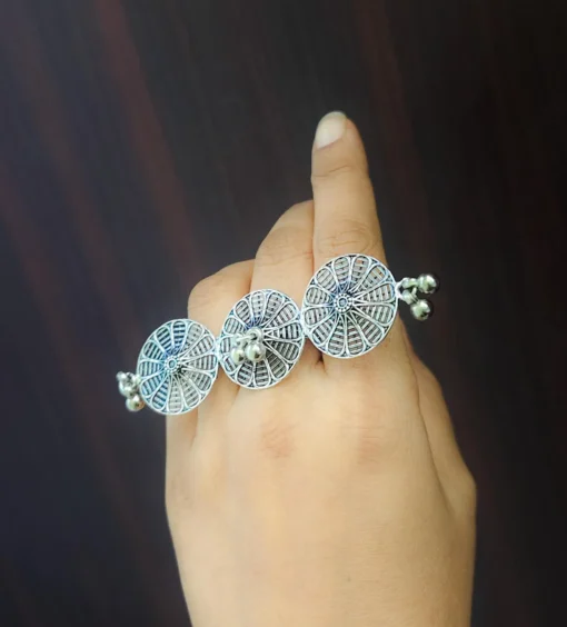 Glamaya Adjustable Trendy Oxidised Finger Ring For Stylish Women 2 GLAM-RI-OX-25-390457-45-2 Glamaya Adjustable Trendy Oxidised Finger Ring For Stylish Women 2 GLAM-RI-OX-25-390457-45-2