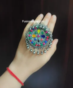 Glamaya Ethnic Boho Chic Multicolour Adjustable Ring 2 GLAM-RI-OX-40-225164-71-2