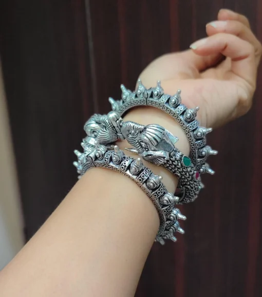 Glamaya Ethnic Oxidised Bangles Set 2.6: Traditional Indian Armlets Combo 3 GLAM-CB-OX-108F3-738849-175-6 Glamaya Ethnic Oxidised Bangles Set 2.6: Traditional Indian Armlets Combo 3 GLAM-CB-OX-108F3-738849-175-6