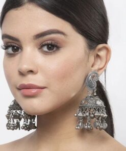 Glamaya Chic Lightweight Oxidised Black Jhumka Earrings 2 GLAM-ER-BP-30-320614-50-3