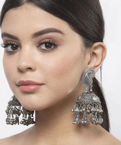 Glamaya Chic Lightweight Oxidised Black Jhumka Earrings 2 GLAM-ER-BP-30-320614-50-3
