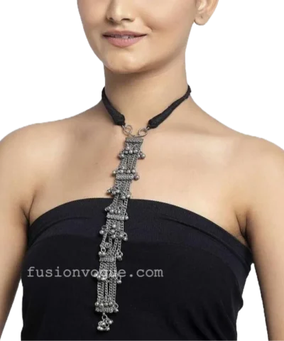 Glamaya Boho Chic Oxidized Tribal Necklace: Handmade & Adjustable 2 GLAM-NE-OX-25-913637-41-4