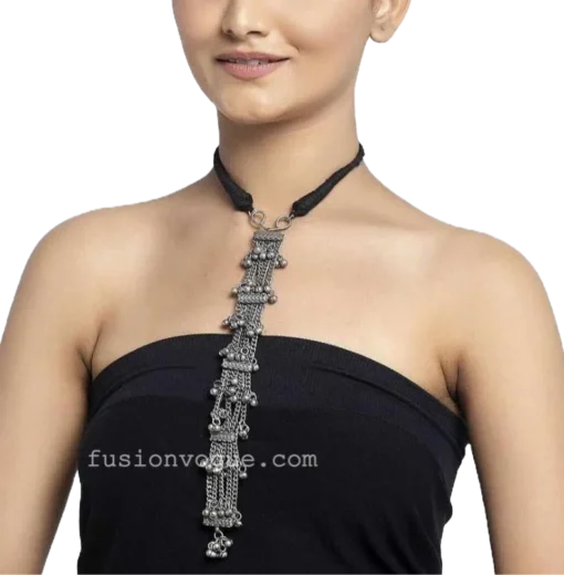 Glamaya Boho Chic Oxidized Tribal Necklace: Handmade & Adjustable 2 GLAM-NE-OX-25-913637-41-4 Glamaya Boho Chic Oxidized Tribal Necklace: Handmade & Adjustable 2 GLAM-NE-OX-25-913637-41-4