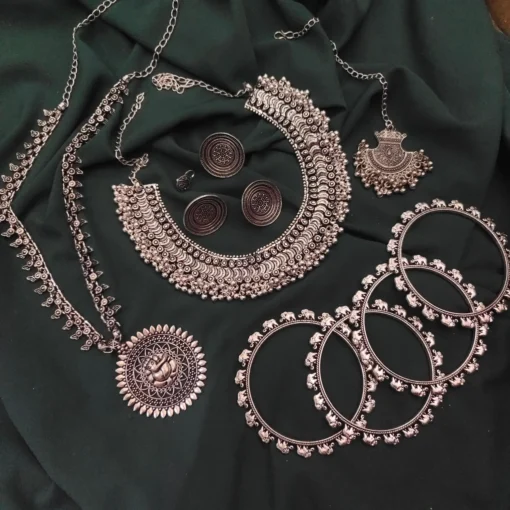 Glamaya Trendy Oxidised Necklace Set: Affordable Combo 1 GLAM-CN-OX-78F6-402756-150-7