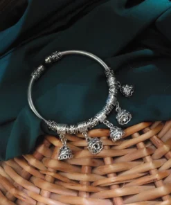Glamaya Adjustable Oxidized Jhumki Bracelet: Fine Quality & Trendy Design 1 GLAM-BE-OX-5F7-992476-11-7