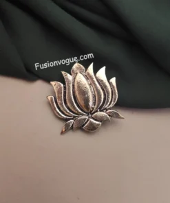 Glamaya Ethnic Oxidised Brooch & Waist Belt Set - Indian Traditional Design 1 GLAM-WB-OX-6F1-406193-10-9